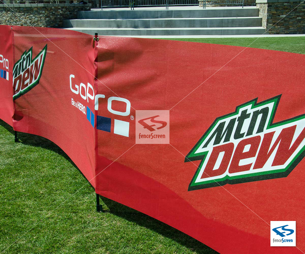 Custom Print Logo Graphics on Outdoor Event Mesh or Vinyl Banner