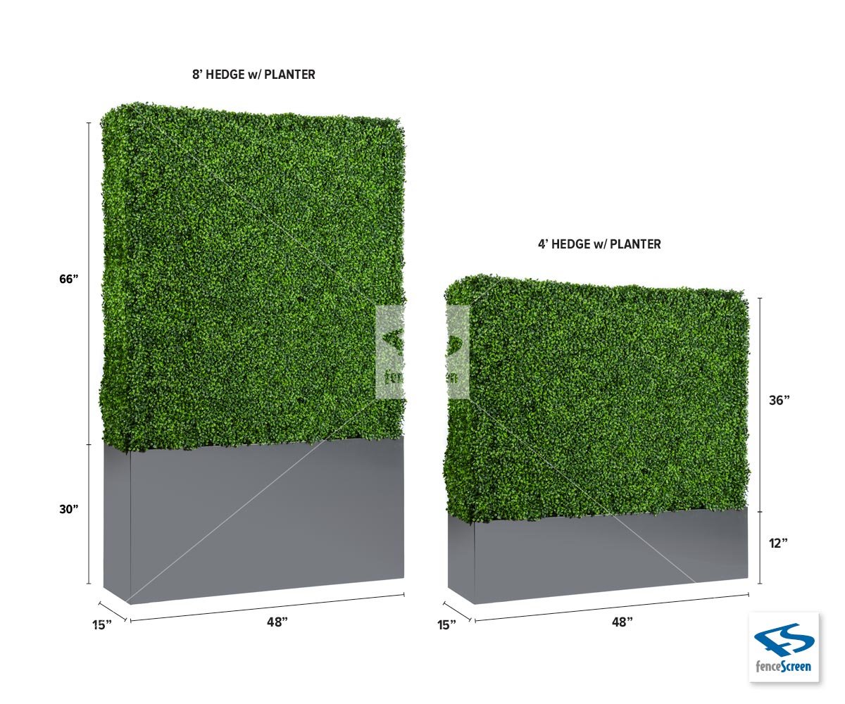 Artificial Boxwood Hedges with Planter Box