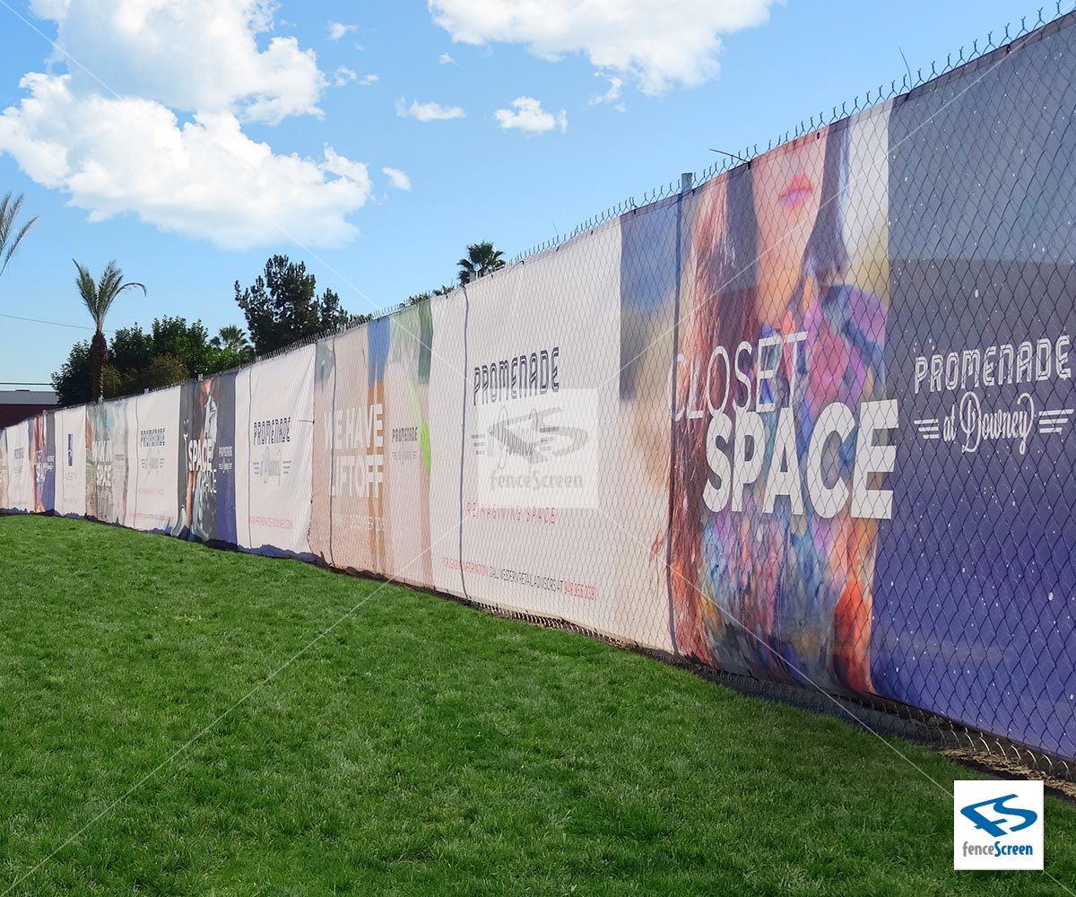 Custom Printed Full Color Fence Wrap on PVC Mesh Banner or Vinyl