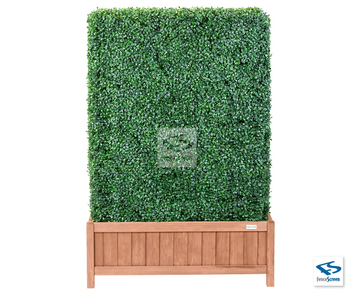 6ft Freestanding Boxwood Hedge With 12 Wooden Hampton Classic Planter Box