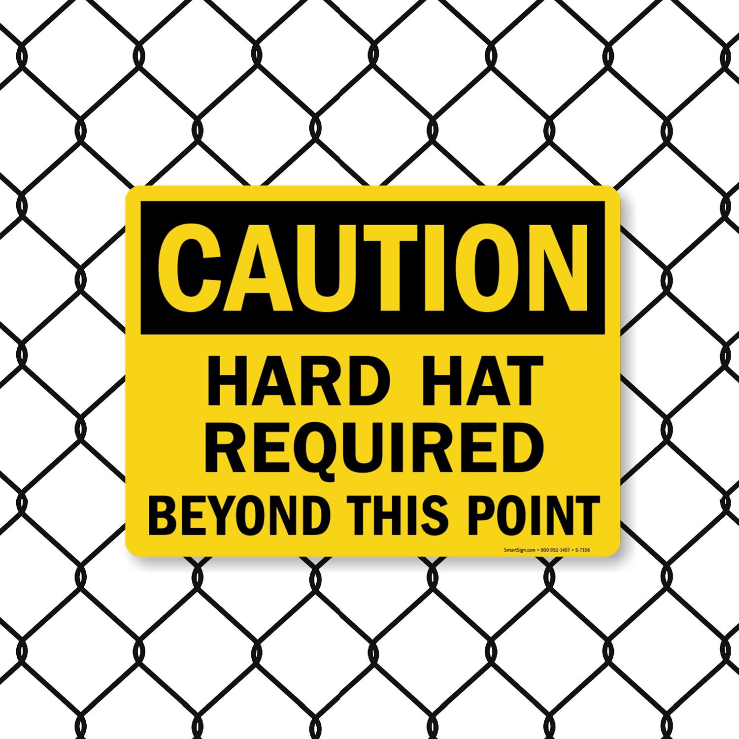 Hard Hat Required Beyond This Point OSHA Caution Sign Safety Signs