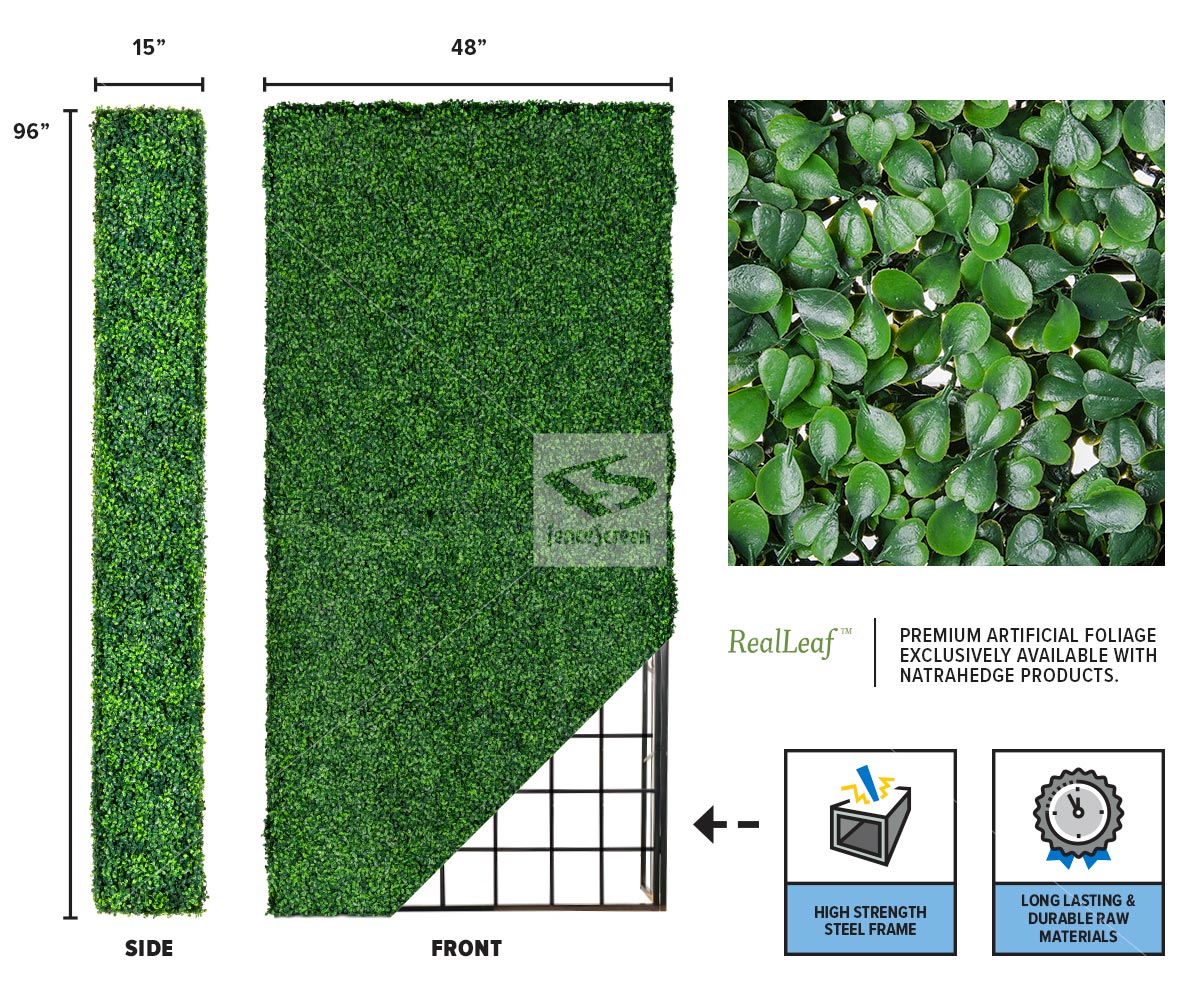 Freestanding Artificial Boxwood Hedge 8 Foot Tall NatraHedge