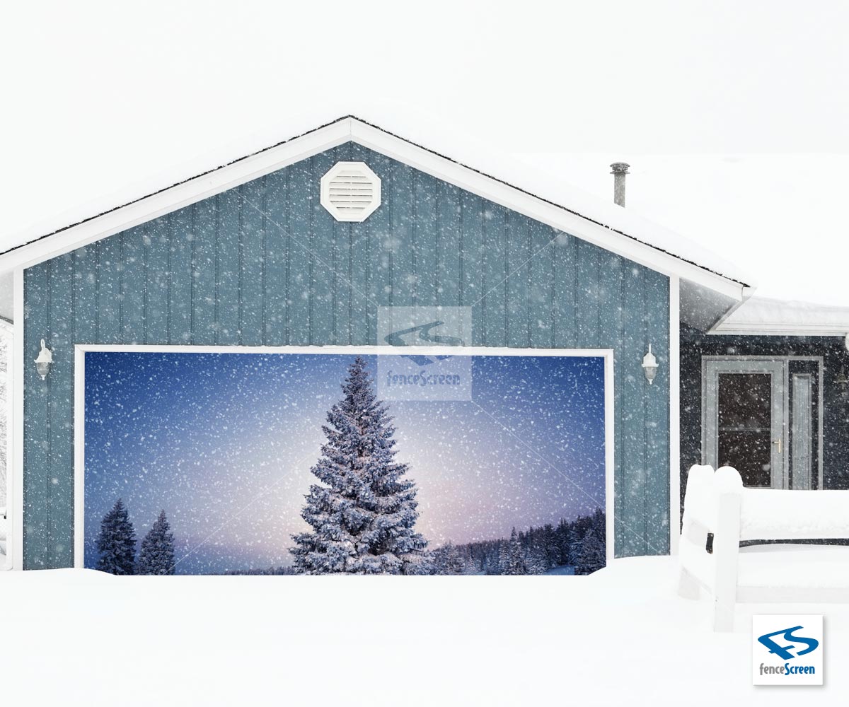 Holiday Tree Garage Backdrop Holiday Patio Screen 80 Fence Screen
