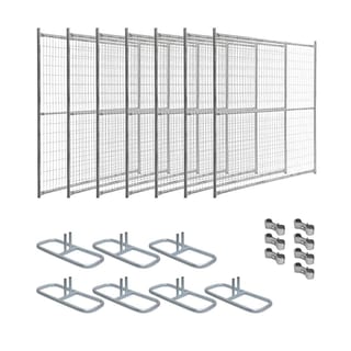 9000 Series - Gray 6ft x 50ft Steel Welded Wire Fence Panel Kit