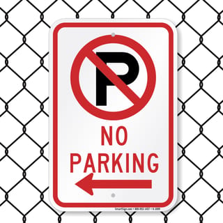 8004 Series - No Parking Text & Left Arrow