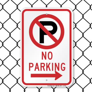 8005 Series - No Parking Text and Right Arrow