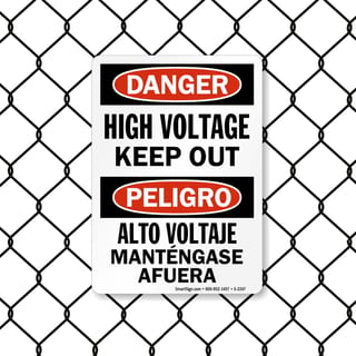8032 Series - Bilingual Danger & Peligro: High Voltage Keep Out Sign
