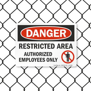 8031 Series - Restricted Area Authorized Personnel Only Danger Sign