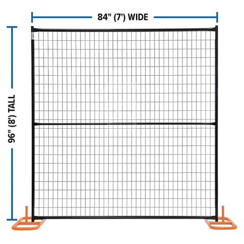 9011 Series 8ft Black Welded Wire Fence Panels