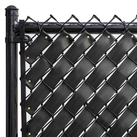 Fenpro Chain Link Fence Privacy Tape, Weave-In Fence Slats, Obsidian Black
