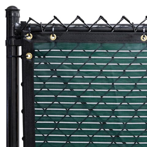 600 Series Commercial Open Vented Fence Windscreen, Midnight Green