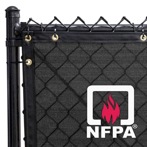 911 Series FlameBlock Fire-Retardant Fence Screen, Jet Black