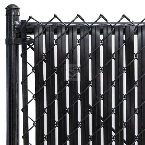 4000 Series Blade Slat® Bottom Locking Chain Link Fence Slats, Obsidian Black, 4 ft
