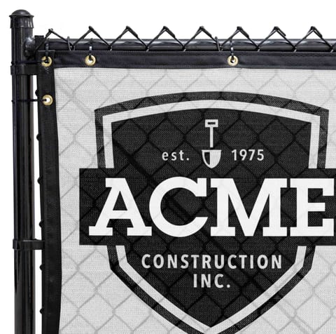 111 Series Builder Logo Roll Printed Fence Screen, Alpine White