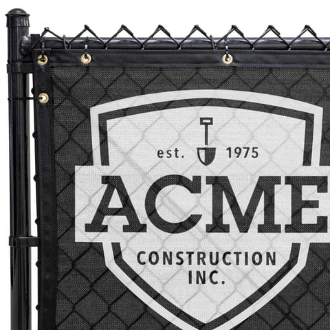 111 Series Builder Logo Roll Printed Fence Screen, Jet Black