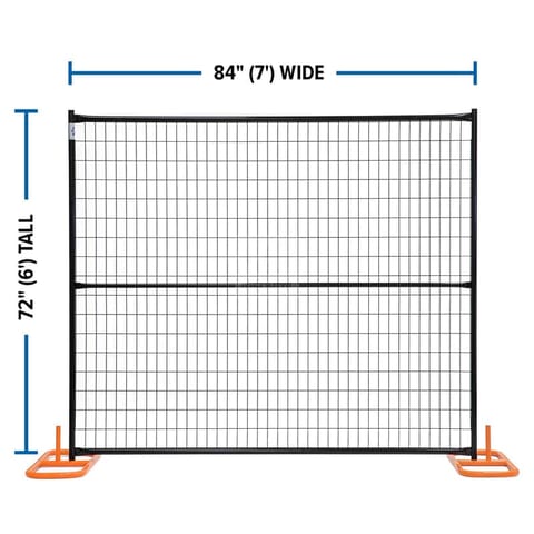 9011 Series 6ft Black Welded Wire Fence Panels
