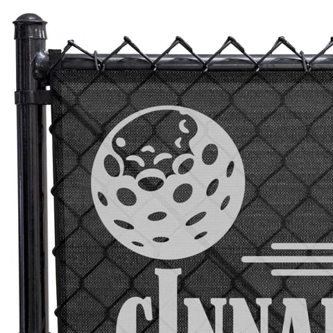 150 Series Basic Logo Printed Fence Screen, Jet Black