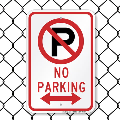 8003 Series - No Parking Symbol Arrow Pointing Left & Right image1