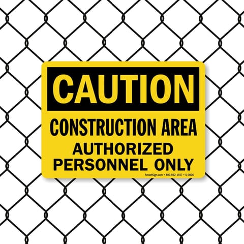 8015 Series - Construction Area Authorized Personnel Only Caution Sign image1