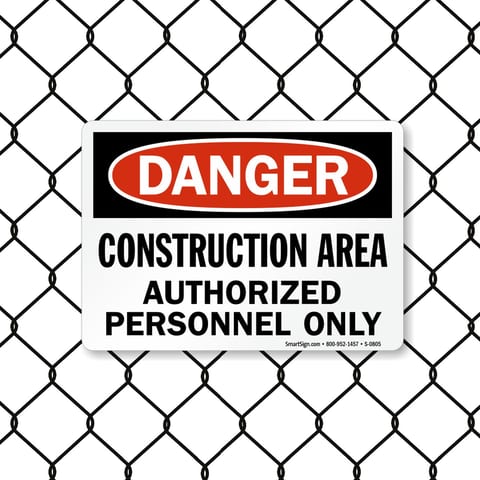 8014 Series - Construction Area Authorized Personnel Only Danger Sign image1
