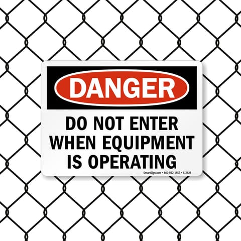 8022 Series - Do Not Enter When Equipment is Operating Danger Sign image1