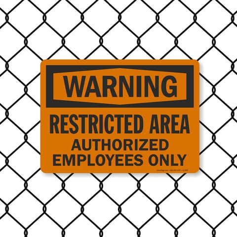 8023 Series - Restricted Area Authorized Employees Only Warning Sign image1