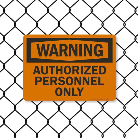 8012 Series - Authorized Personnel Only Warning Sign image1