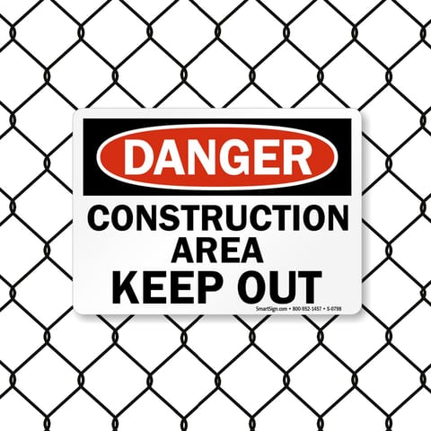 8013 Series - Construction Area Keep Out Danger Sign image1