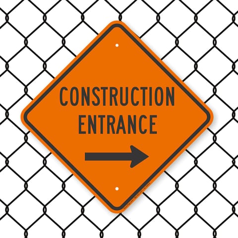 8009 Series - Construction Entrance Sign & Right Arrow image1