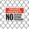 8024 Series - Private Property No Soliciting, Loitering, Trespassing image1