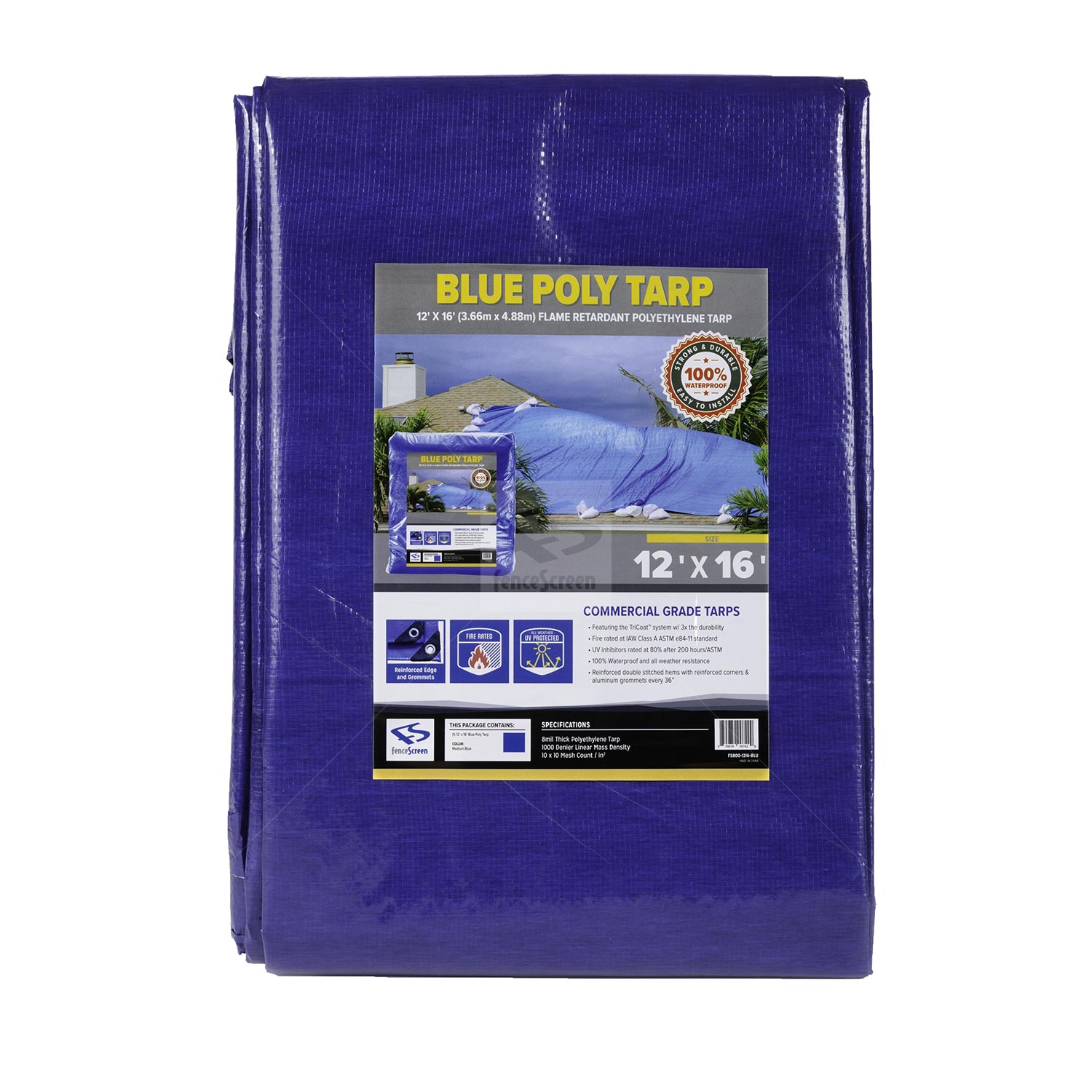 Erickson Mfg 57007 Ltd 12' x 16' Blue Tarp 8x8 Weave Erickson Mfg 57007 Ltd 12' x 16' Blue Tarp 8x8 Weave