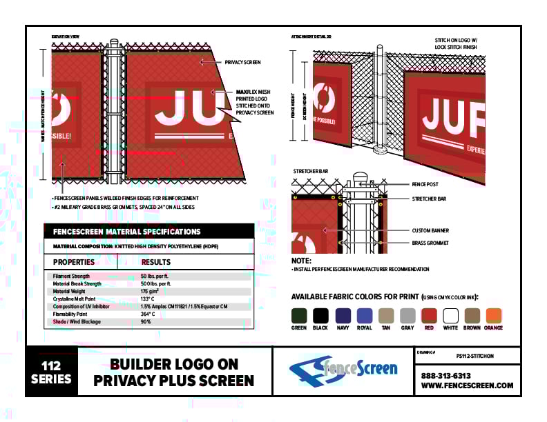 112 Series Stitch On Logos Material Specifications