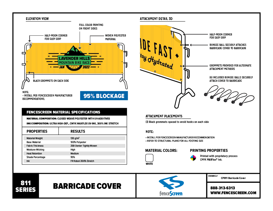 811 Barricade Covers Material Specifications