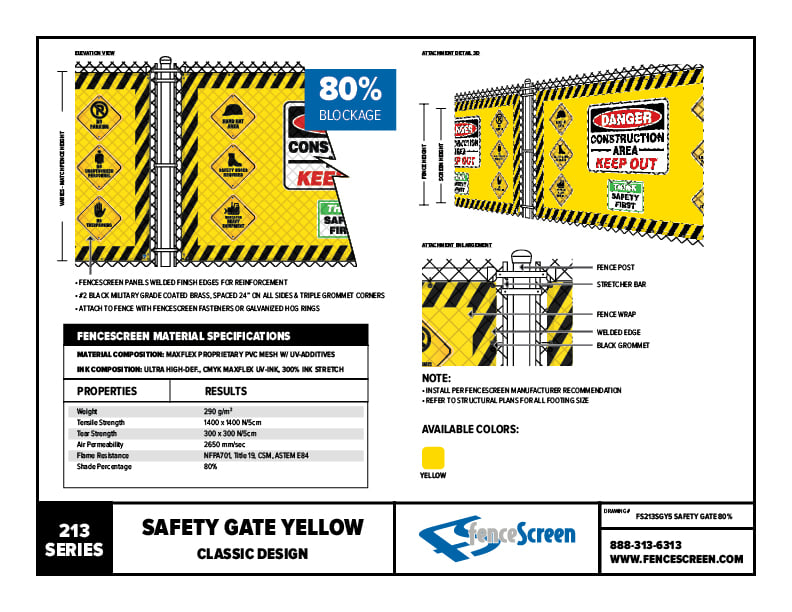 Classic Safety Gate Covers Material Specifications