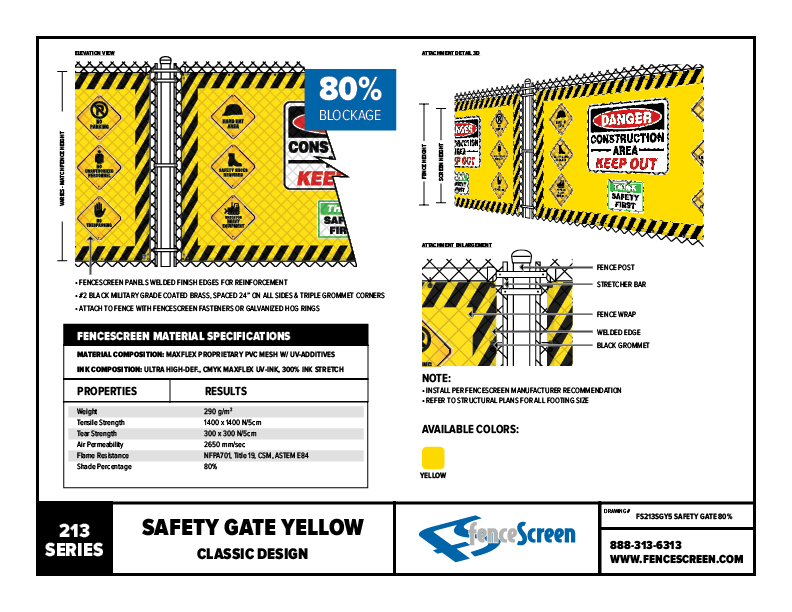 Construction Safety Gate Modern Design On Fence Screen