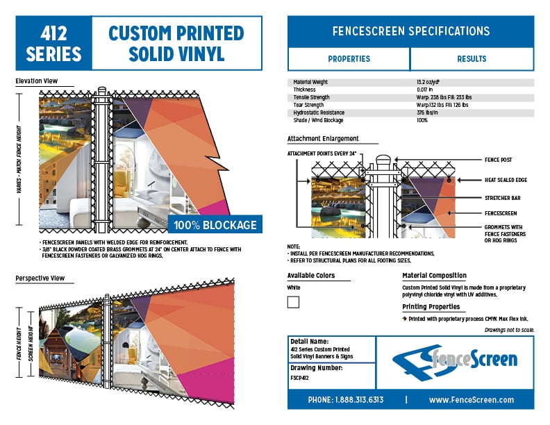412 Series Construction Job Site Signs Vinyl Material Specs