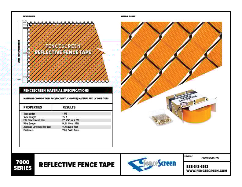 Reflective Safety Fence Tape Inserts and Fasteners