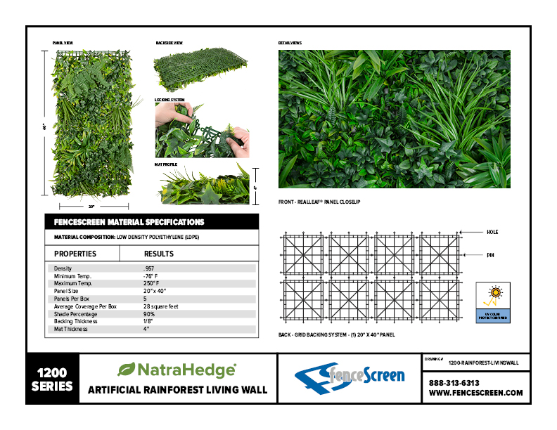 Artificial Living Wall Faux Rainforest Living Wall