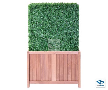 6ft Freestanding Boxwood Hedge With 12 Wooden Hampton Classic Planter Box